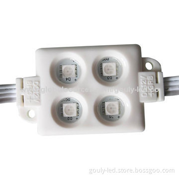 Injection LED Module, 4 LEDs of 5050 SMD, RGB Color, 12V DC Input Voltage